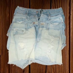 Three Pairs of Size 12 Shorts Raw Hem Scoop, Mossimo, Aero